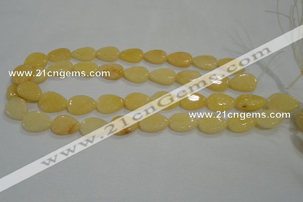 CFG820 12.5 inches 15*20mm carved leaf yellow jade beads wholesale