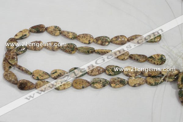 CFG824 12.5 inches 15*20mm carved leaf ocean stone beads wholesale