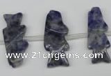 CFG851 Top-drilled 10*26mm carved animal sodalite gemstone beads