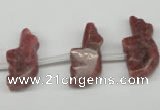 CFG856 Top-drilled 10*23mm carved animal rhodochrosite beads