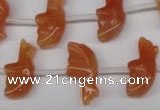 CFG858 Top-drilled 10*20mm carved animal red aventurine beads