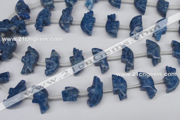 CFG861 Top-drilled 10*20mm carved animal lapis lazuli gemstone beads