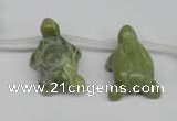 CFG866 Top-drilled 18*27mm carved animal olive jade gemstone beads