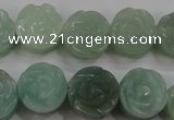 CFG892 15.5 inches 14mm carved flower amazonite gemstone beads