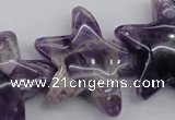 CFG910 15.5 inches 30*33mm carved star dogtooth amethyst beads