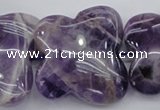 CFG916 15.5 inches 30*33mm carved butterfly dogtooth amethyst beads