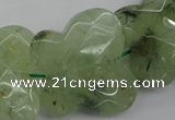 CFG926 30*33mm faceted & carved butterfly green rutilated quartz beads