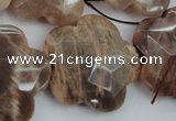 CFG931 15.5 inches 32*33mm faceted & carved flower moonstone beads