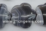 CFG947 15.5 inches 32*33mm carved flower grey botswana agate beads