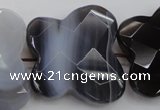 CFG951 30*33mm faceted & carved butterfly grey botswana agate beads