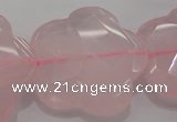 CFG967 15.5 inches 32*33mm faceted & carved flower rose quartz beads