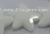 CFG969 15.5 inches 30*33mm faceted & carved star white porcelain beads