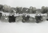 CFG975 15.5 inches 30*33mm carved butterfly cloudy quartz beads