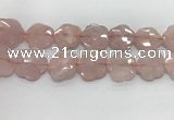 CFG978 15.5 inches 33*33mm carved flower rose quartz beads