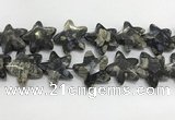 CFG985 15.5 inches 33*33mm carved star grey opal gemstone beads