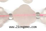 CFG990 15 inches 16mm - 17mm carved flower rose quartz beads