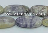 CFJ05 15.5 inches 15*30mm oval natural purple flower stone beads