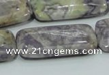 CFJ09 15.5 inches 20*40mm rectangle natural purple flower stone beads