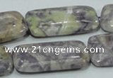 CFJ11 15.5 inches 15*30mm rectangle natural purple flower stone beads