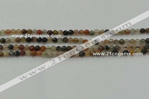 CFJ210 15.5 inches 4mm faceted round fancy jasper beads wholesale