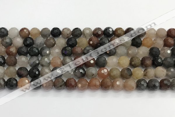 CFJ218 15.5 inches 8mm faceted round fancy jasper beads