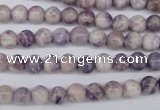 CFJ24 15.5 inches 6mm round natural purple flower stone beads