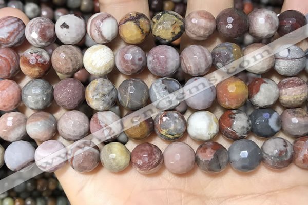 CFJ253 15.5 inches 10mm faceted round fantasy jasper beads wholesale