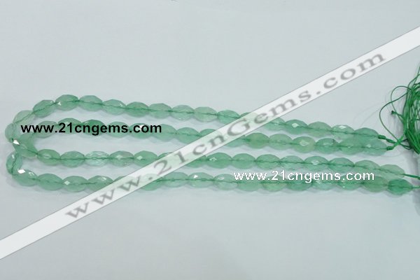 CFL102 15.5 inches 8*12mm faceted rice natural green fluorite beads