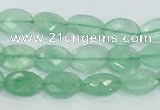 CFL103 15.5 inches 10*14mm faceted oval natural green fluorite beads