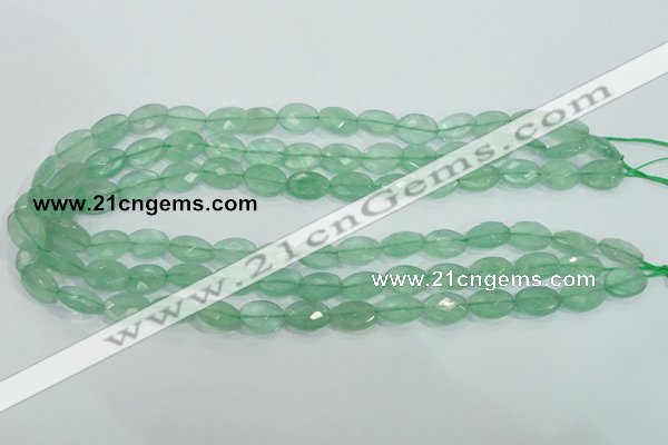 CFL103 15.5 inches 10*14mm faceted oval natural green fluorite beads