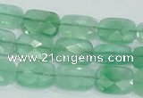 CFL104 15.5 inches 12*16mm faceted rectangle natural green fluorite beads