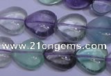 CFL1053 15 inches 12*12mm heart natural fluorite gemstone beads