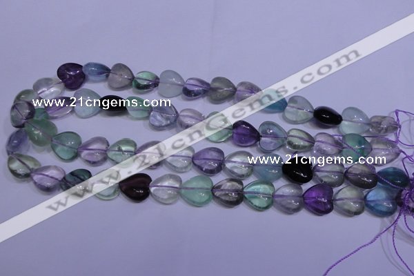 CFL1053 15 inches 12*12mm heart natural fluorite gemstone beads