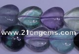 CFL1055 15 inches 16*16mm heart natural fluorite gemstone beads