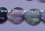 CFL1057 15 inches 20*20mm heart natural fluorite gemstone beads