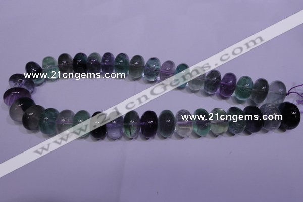 CFL1072 15 inches 10*18mm rondelle natural fluorite gemstone beads