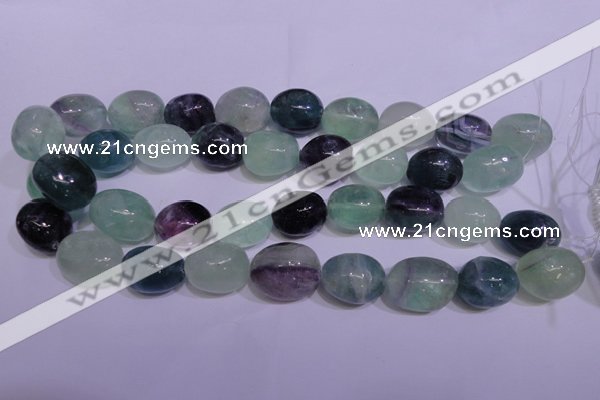 CFL1075 15 inches 18*22mm nuggets natural fluorite gemstone beads