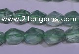 CFL1082 15 inches 9*12mm faceted nuggets green fluorite beads