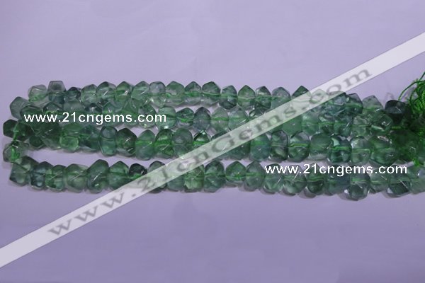 CFL1085 15 inches 9*12mm faceted nuggets green fluorite beads