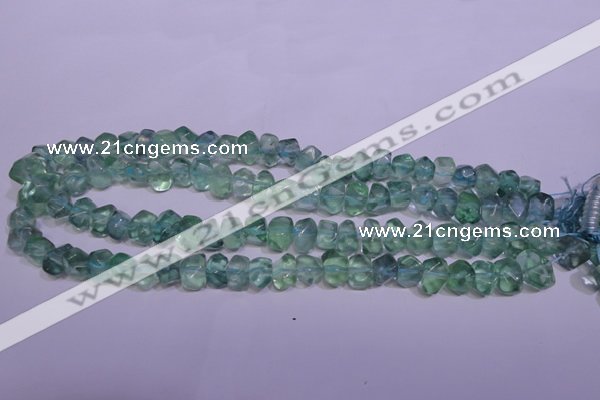 CFL1087 15 inches 8*12mm faceted nuggets blue fluorite beads