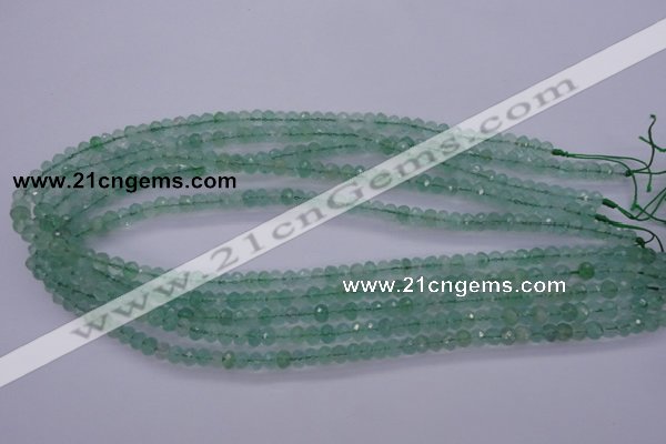 CFL110 15.5 inches 4*6mm faceted rondelle green fluorite beads