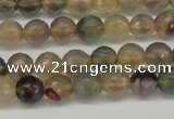 CFL1112 15.5 inches 8mm faceted round yellow fluorite gemstone beads