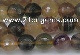 CFL1115 15.5 inches 14mm faceted round yellow fluorite gemstone beads