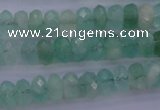 CFL112 15.5 inches 5*10mm faceted rondelle green fluorite beads