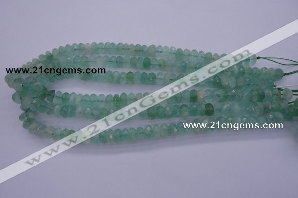 CFL112 15.5 inches 5*10mm faceted rondelle green fluorite beads