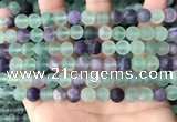 CFL1147 15.5 inches 8mm round matte fluorite beads wholesale