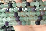 CFL1148 15.5 inches 10mm round matte fluorite beads wholesale