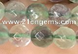 CLF1155 15.5 inches 6mm faceetd round fluorite gemstone beads