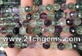 CLF1162 15.5 inches 8mm faceetd round fluorite gemstone beads