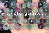 CLF1164 15.5 inches 12mm faceetd round fluorite gemstone beads